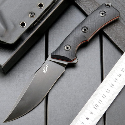 Cuchillo fijo hoja 14c28n titanio negro mango G10 EDC