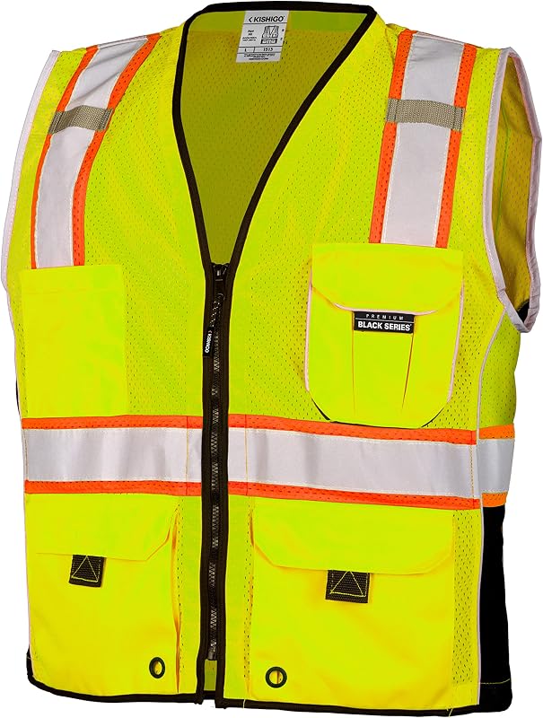 Chaleco seguridad poliéster resistente color verde lima 3XL