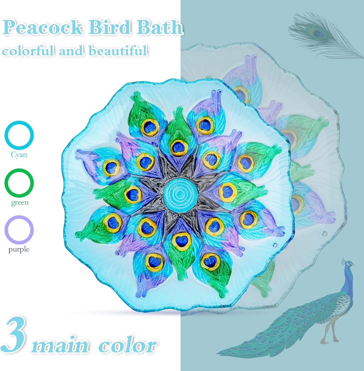 Baño colgante para pájaros de cristal jardín