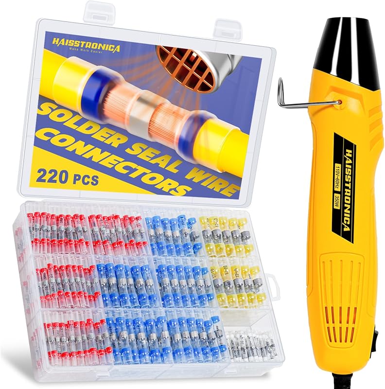 220 Pzas Conectores Soldadura Kit Calor Impermeables