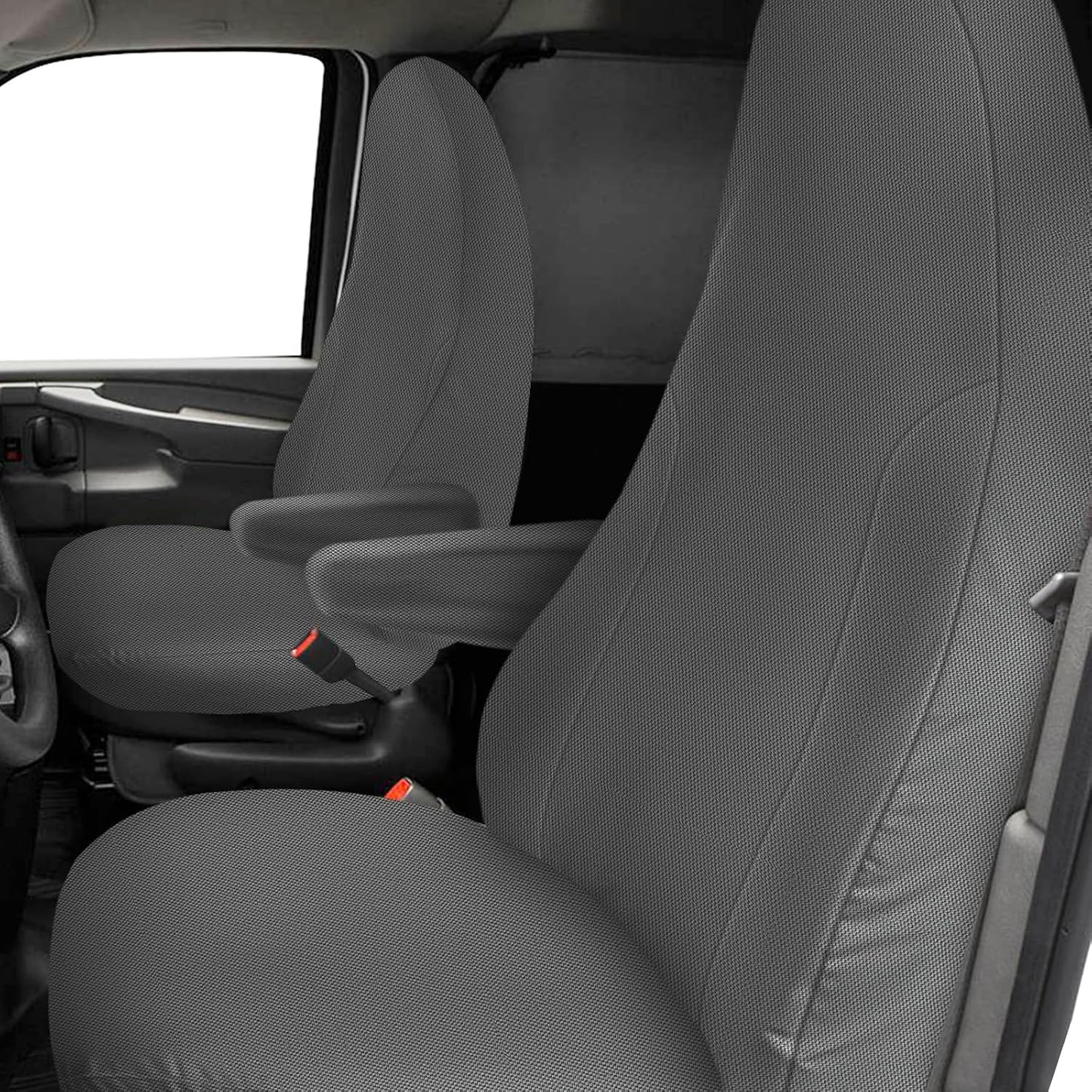 Fundas asiento Chevy Express 2010-25 gris con apertura asa