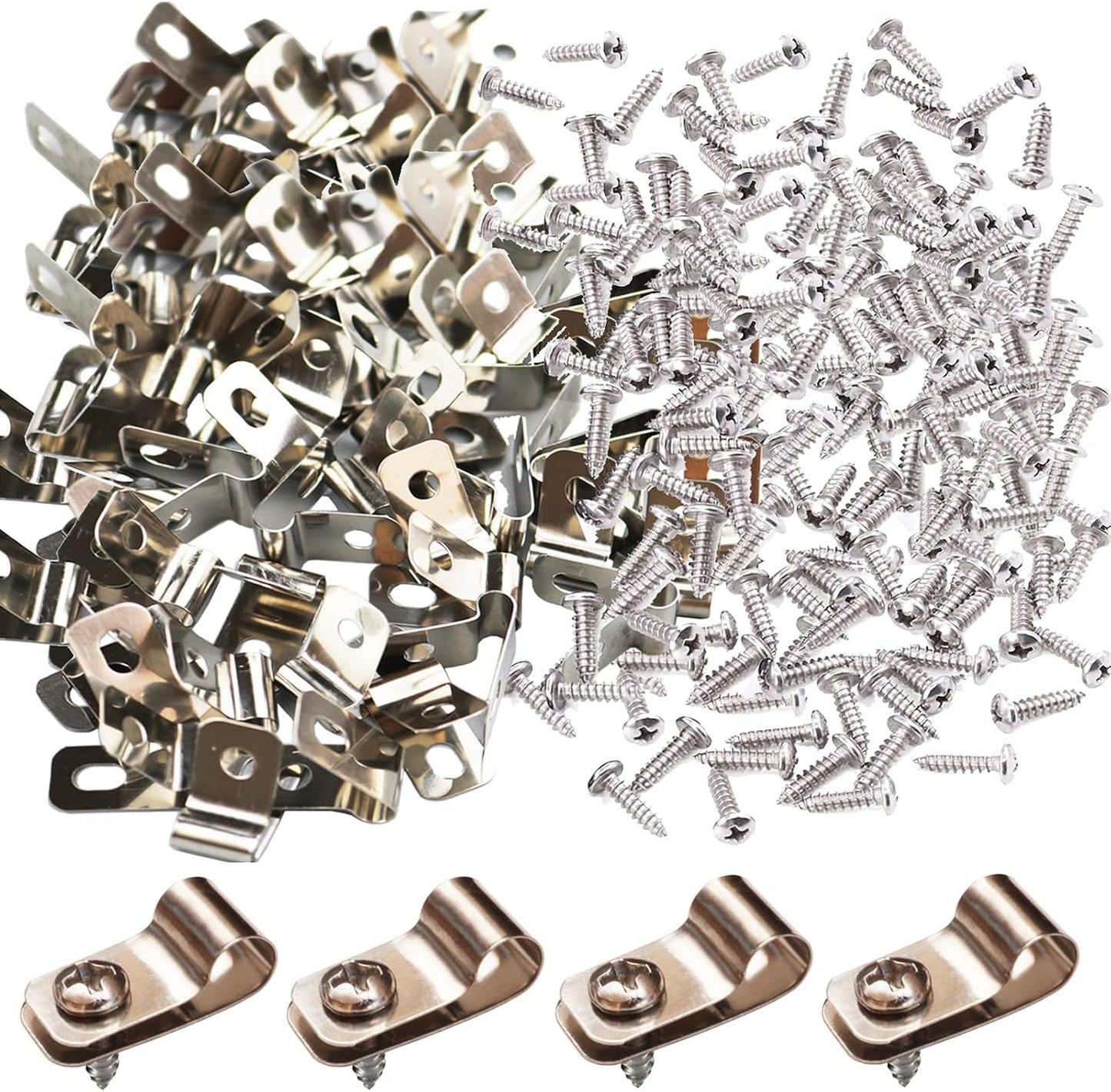 100 Abrazaderas Alambre para Valla Acero Inox