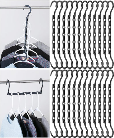 Perchas plegables 24 pzas plástico 5 ranuras ahorrar espacio