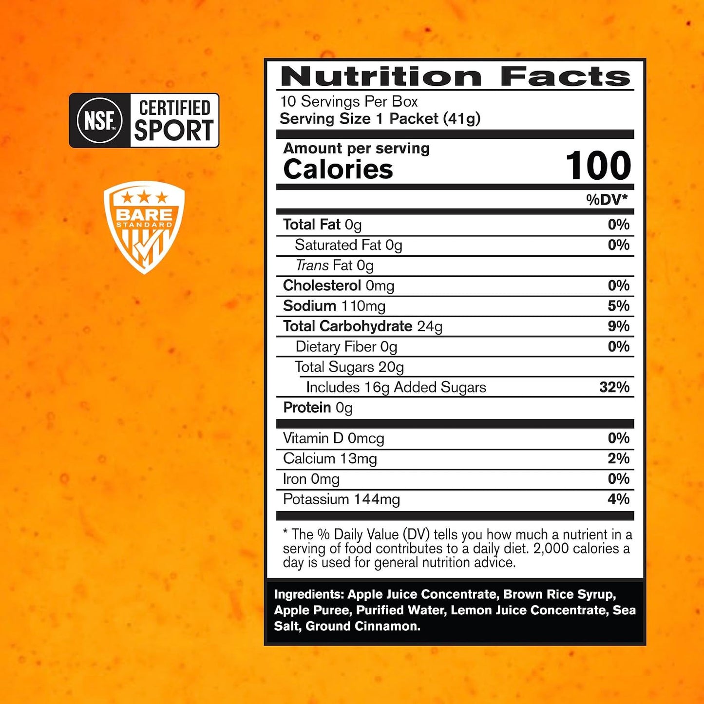 Gel Endurance Vegano Sin Gluten 10 Pzas Sabor Manzana Canela