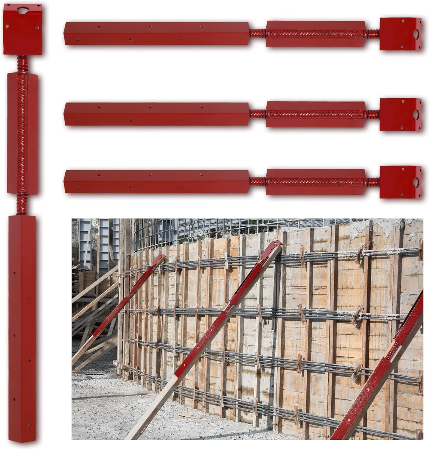 Alineadores hormigón ajustables 35-38.5pulg placa 5x3pulg