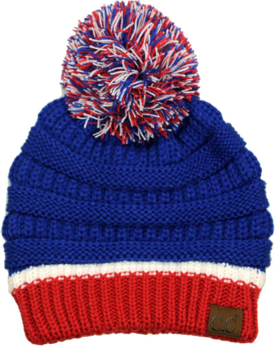 Sombrero Pom Pom Dos Tonos para Colegio