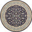 Alfombra área redonda 10ft azul marino/beige