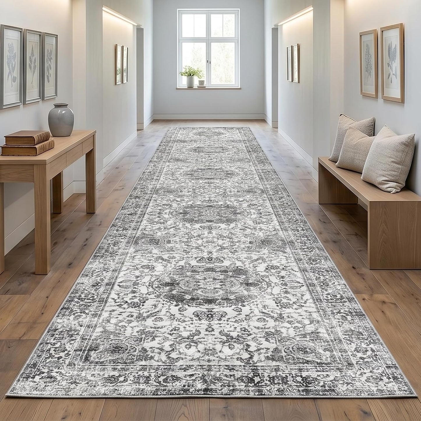 Alfombra antiderrap lavable 2x10ft gris
