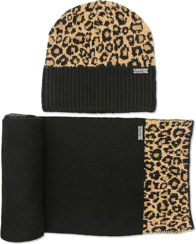 Conjunto bufanda colgante y gorro mujer