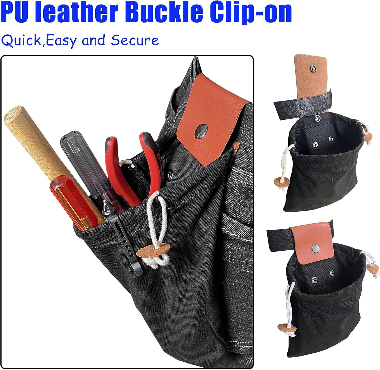 Bolsa herramientas con clip cinturón organizador lona duradera