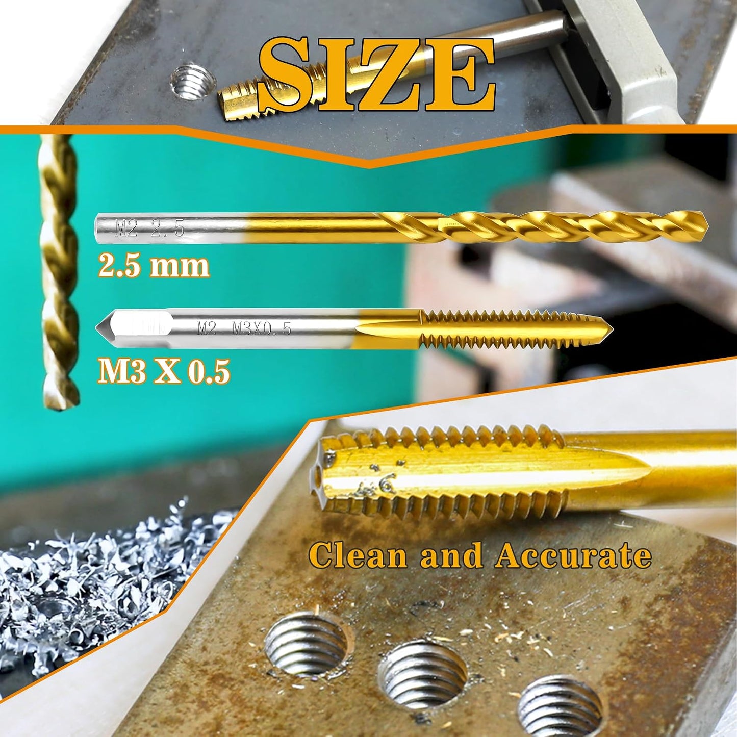 Juego llave y broca métrico M2.5 HSS para metal
