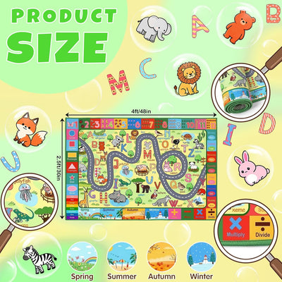 Alfombra mapa carreteras 2.5x4ft para niños sala juegos