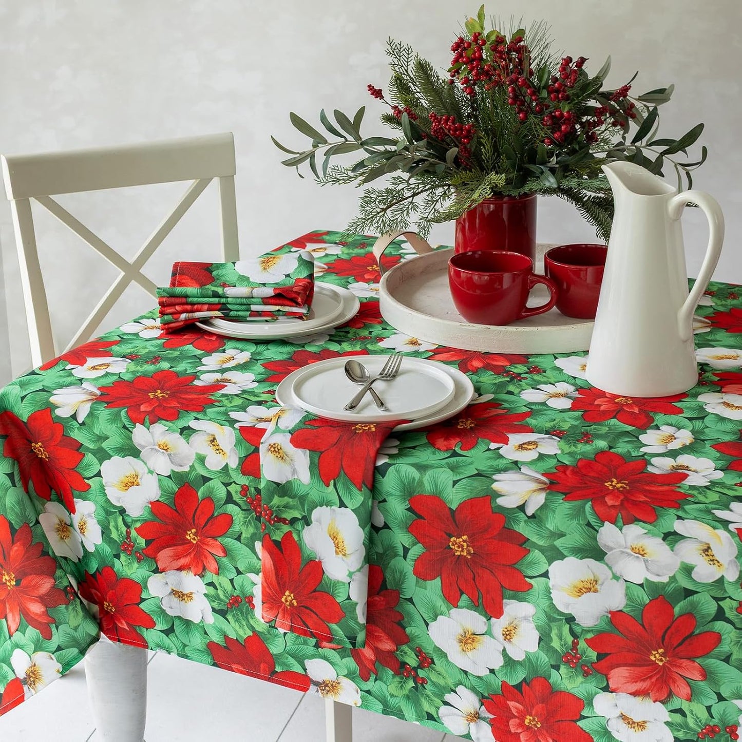 Mantel flor de pascua 60x144pulg rectangular