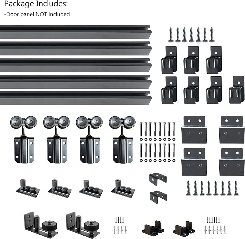 Kit herrajes puerta granero doble deslizante 20ft carga