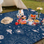 Manta pícnic impermeable sol y luna 80x80" azul grande