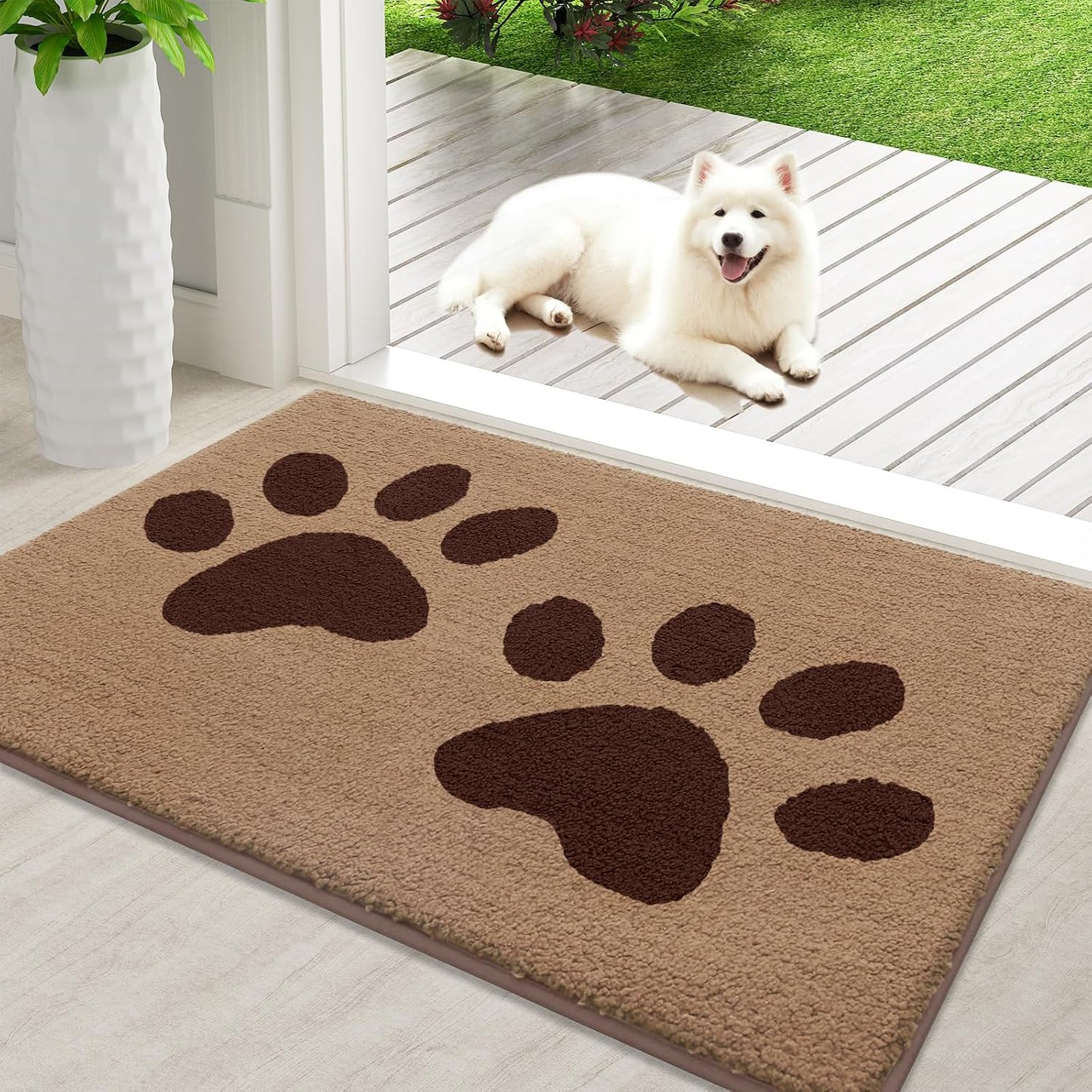 Tapete puerta perro antiderrap absorbente lavable