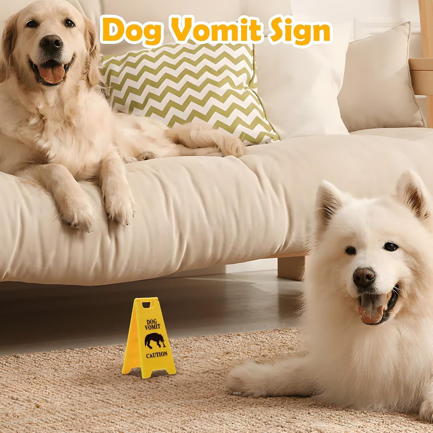Señal precaución vómito perro decoración 3d mesa