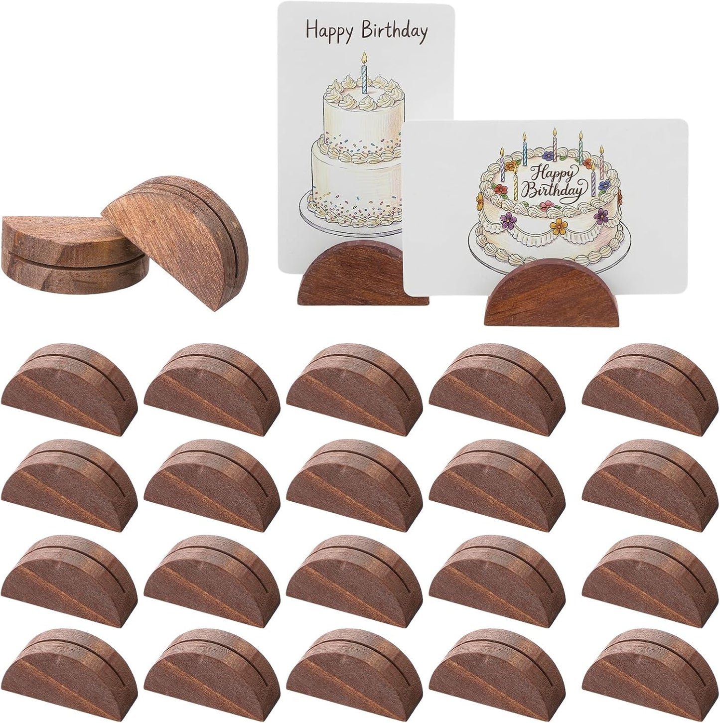 20 Soportes Madera Números Mesa Boda Semicircular