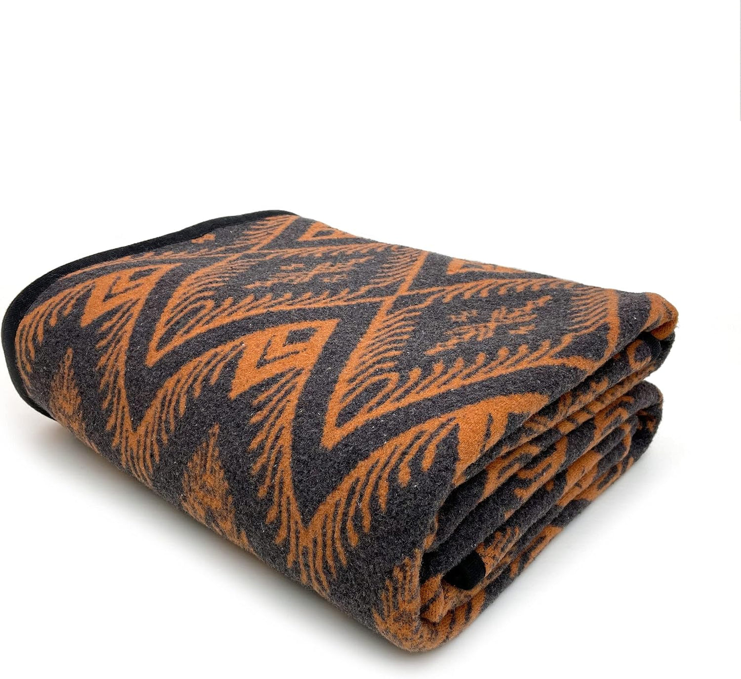 Manta lana merina 63x51" color naranja bohemio