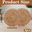 Set 4 posavasos ratán natural para mesa café decoración boho