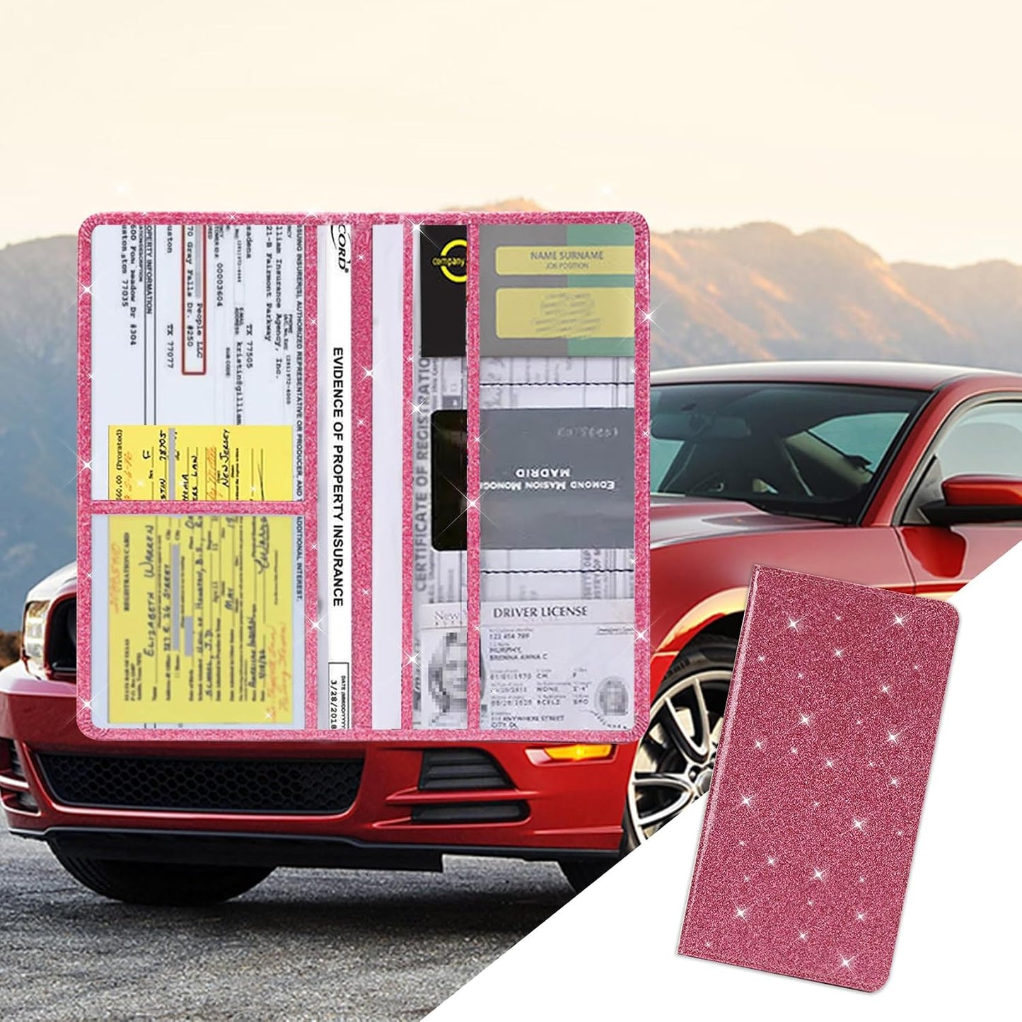 Soporte documentos coche con cierre magnético piel sintética
