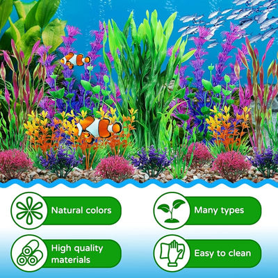 20 Pzas Decoración Acuario Plástico Cuevas y Escondites
