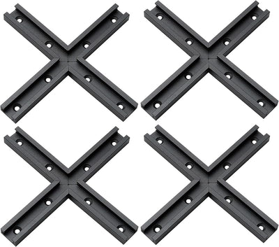 Kit T-Track aluminio anodizado 3pulg doble corte