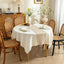 Mantel redondo lino beige impermeable comedor granja