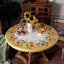 Mantel redondo ajustable impermeable color amarillo 36-45pulg