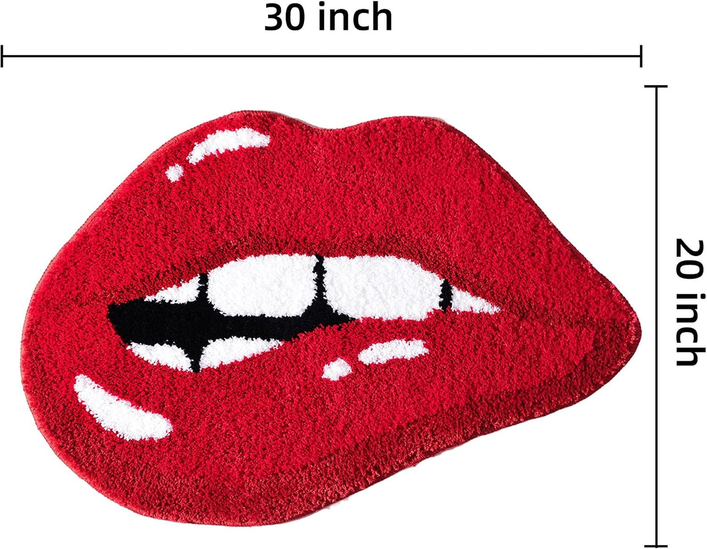 Alfombra baño forma labios antiderrap felpa