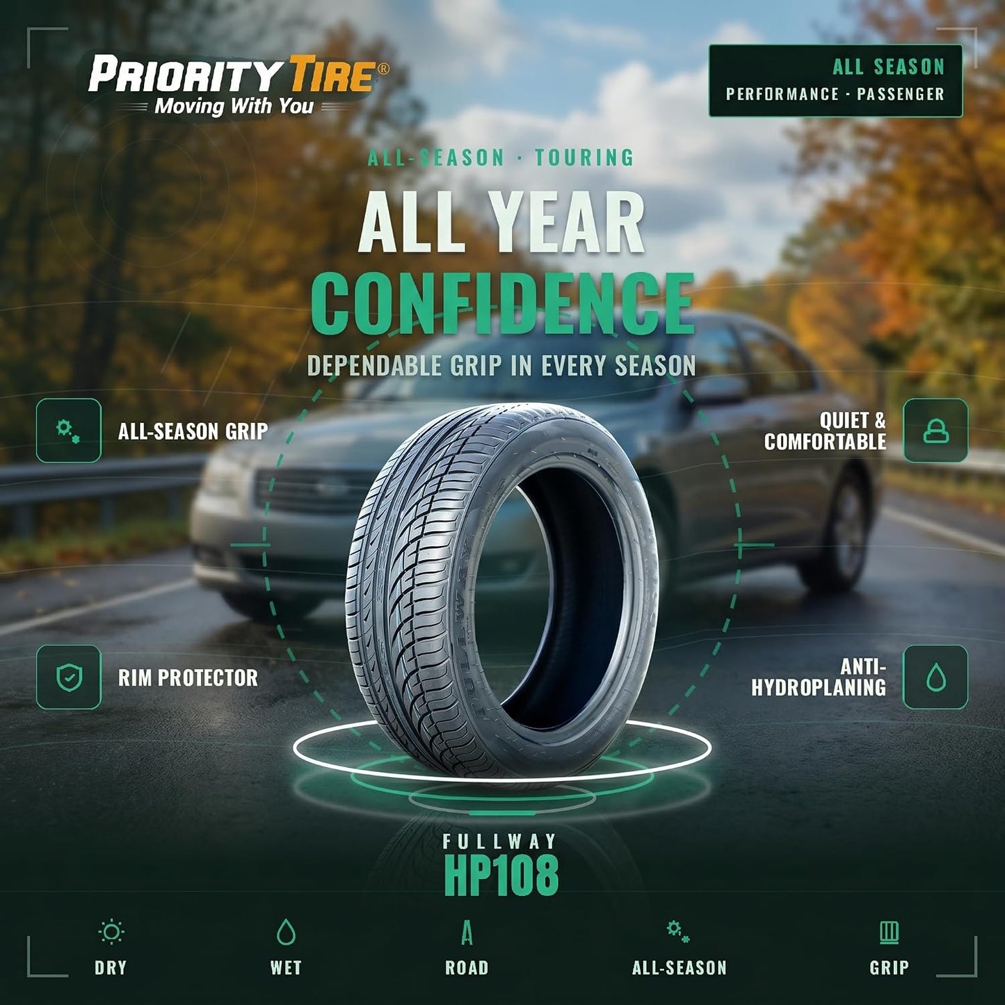 Neumático radial HP108 185/60R14 carga XL negro BSW