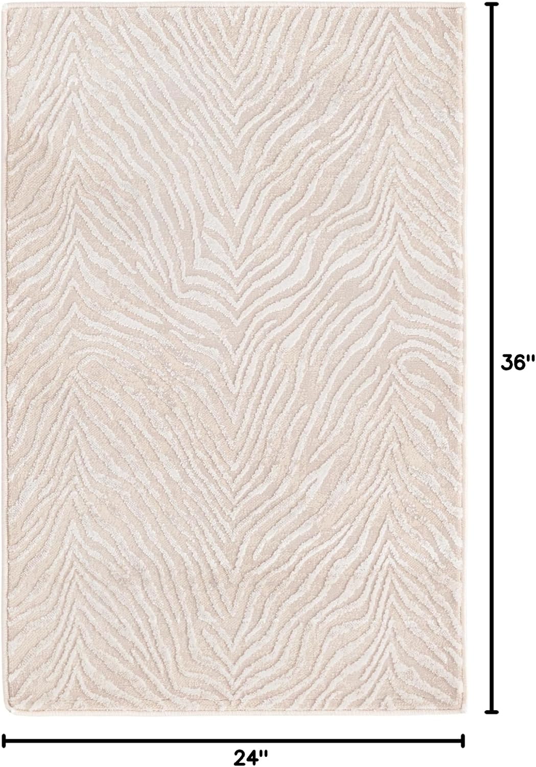 Alfombra área Meghan 2x3ft rectangular beige marfil