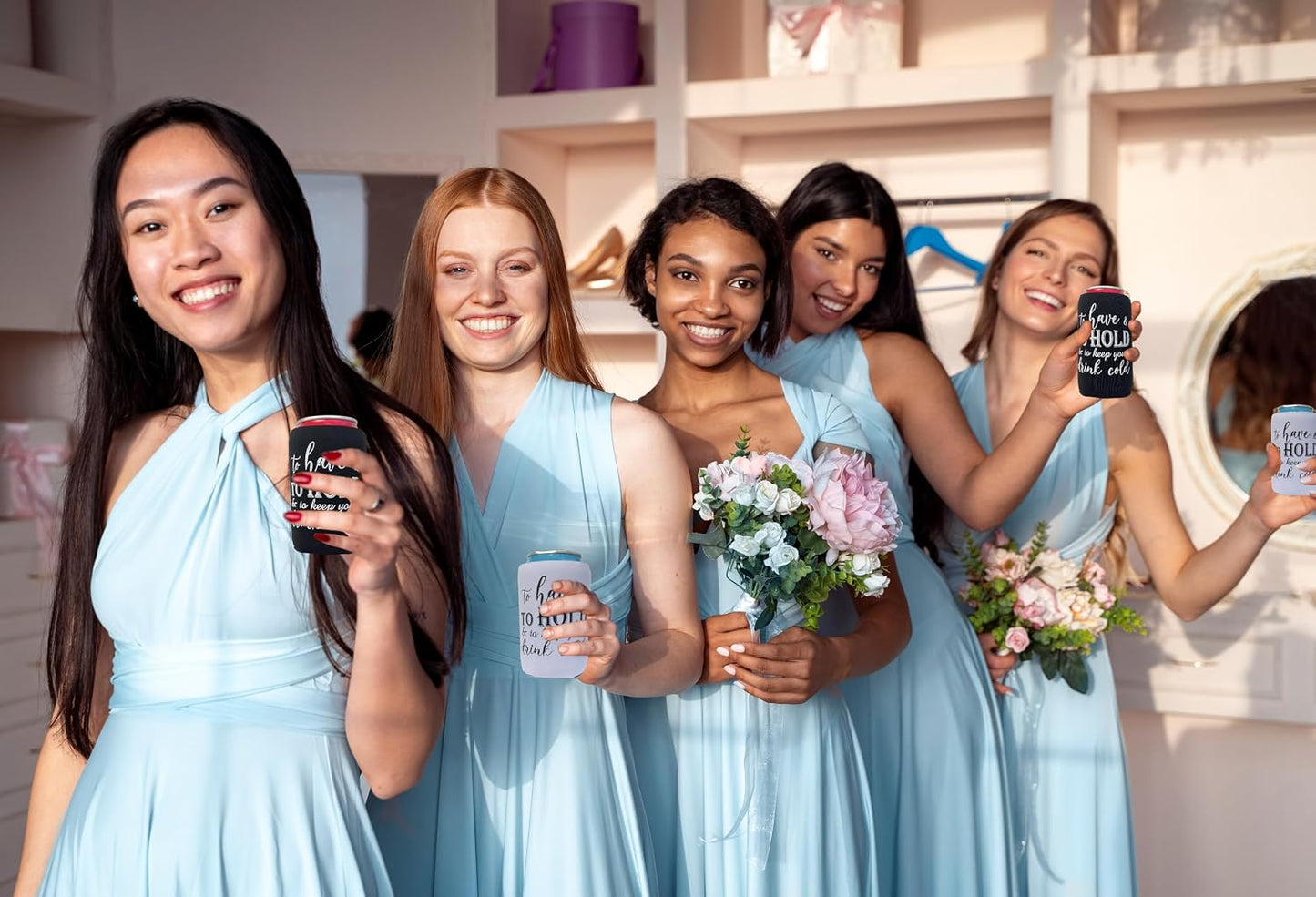 Enfriador latas neopreno plegable para bodas y fiestas