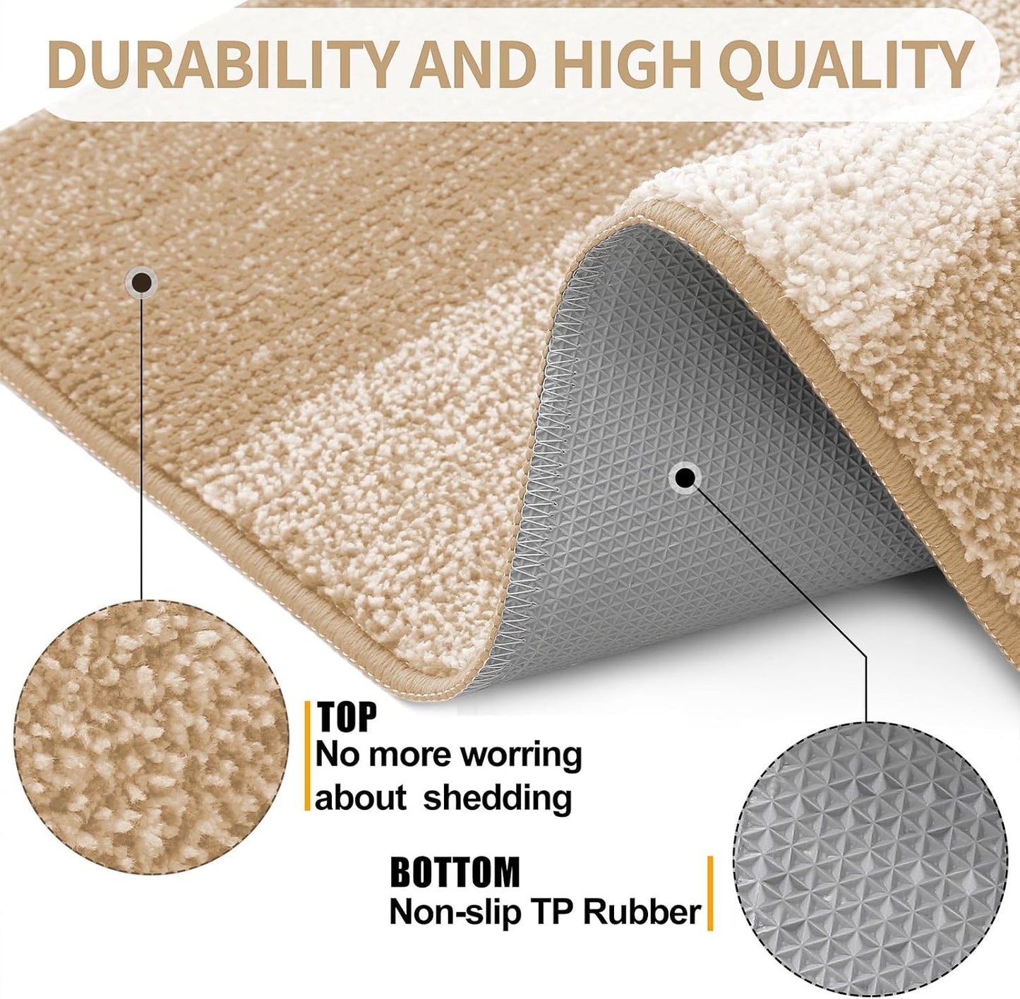 Tapete antiderrap 32x20pulg entrada principal beige