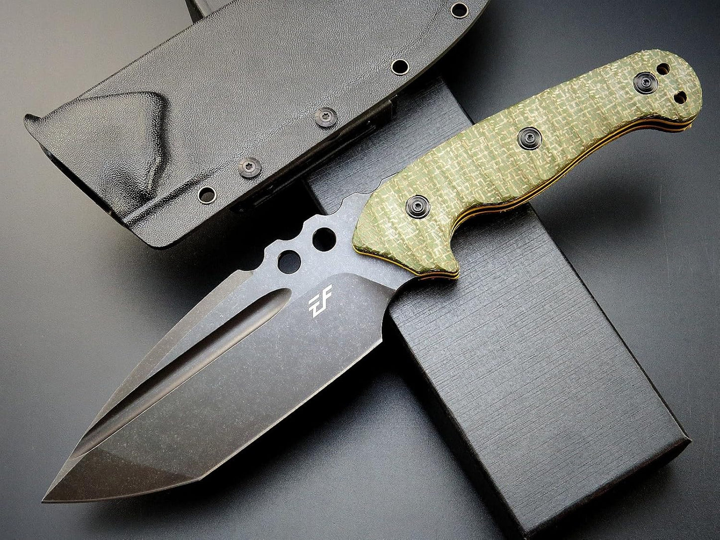 Cuchillo EDC Hoja Aus-10 Micarta Full Tang Recto