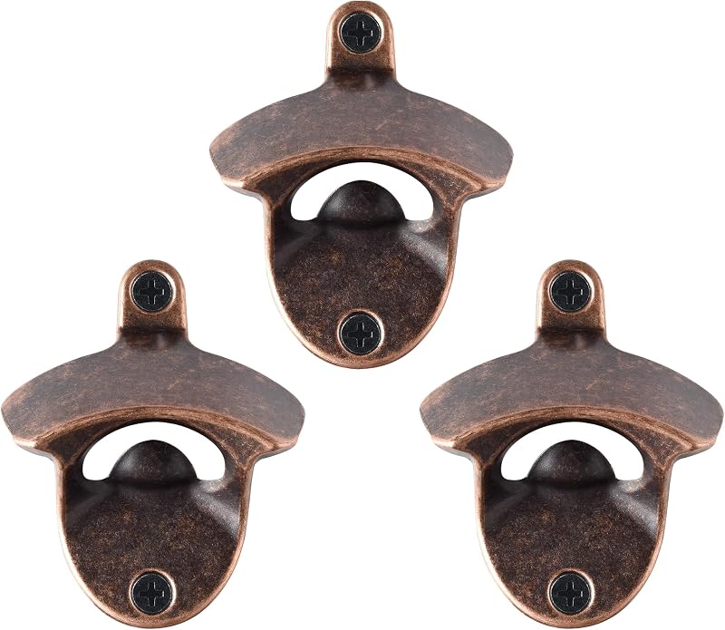 Abridor botellas acero inox cobre envejecido set 3