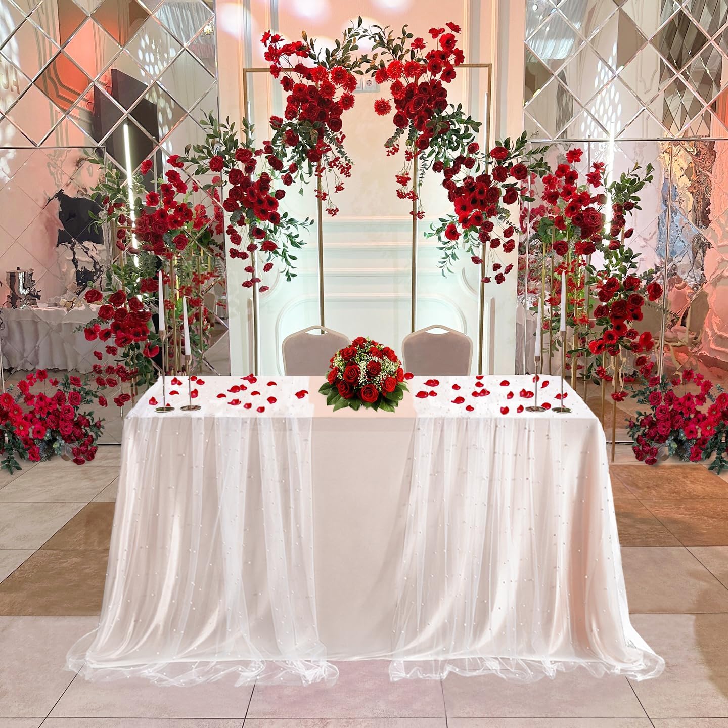 6 Manteles Tul Transparente 60x120pulg Boda Fiesta