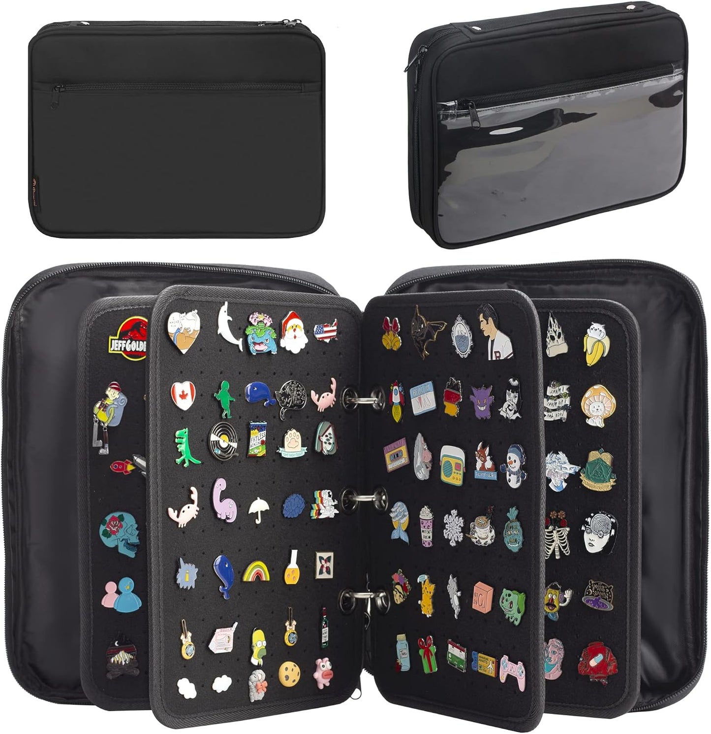 Estuche transporte pines con paginas exhibicion esmalte