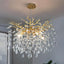 Candelabro moderno de oro con ramas cristal 8 luces