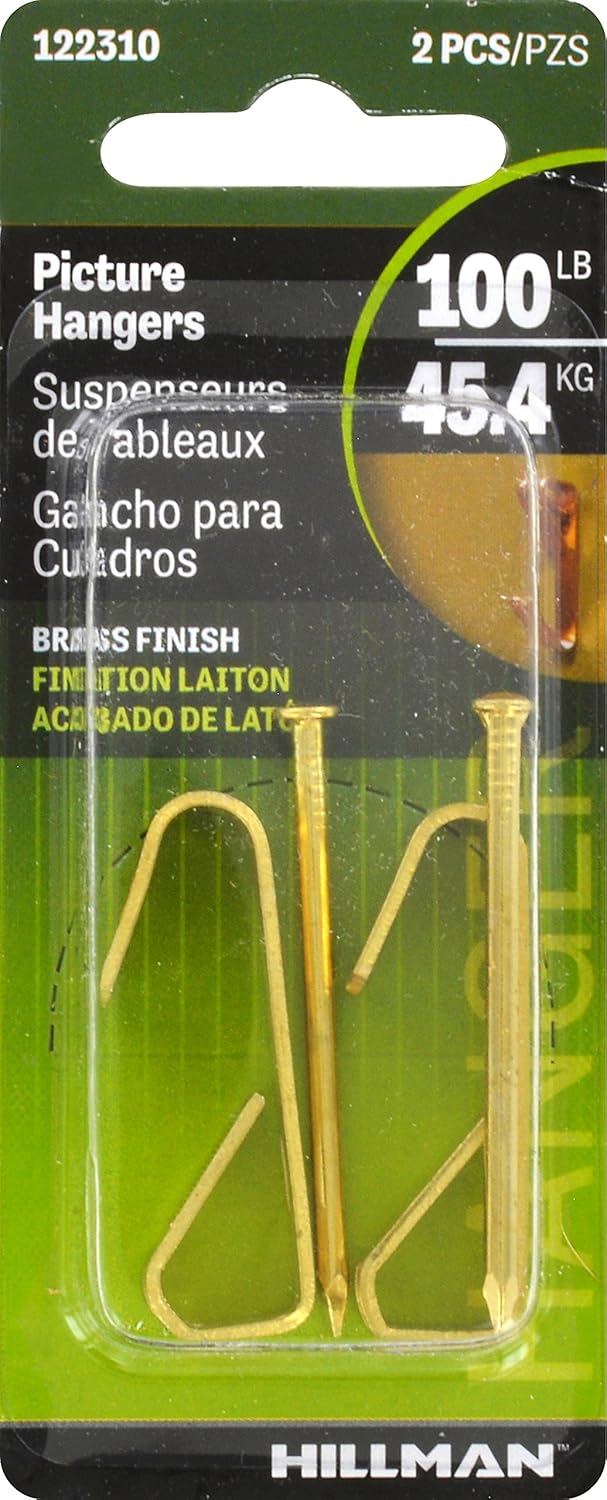 Colgador cuadros latón pack 2 100lb