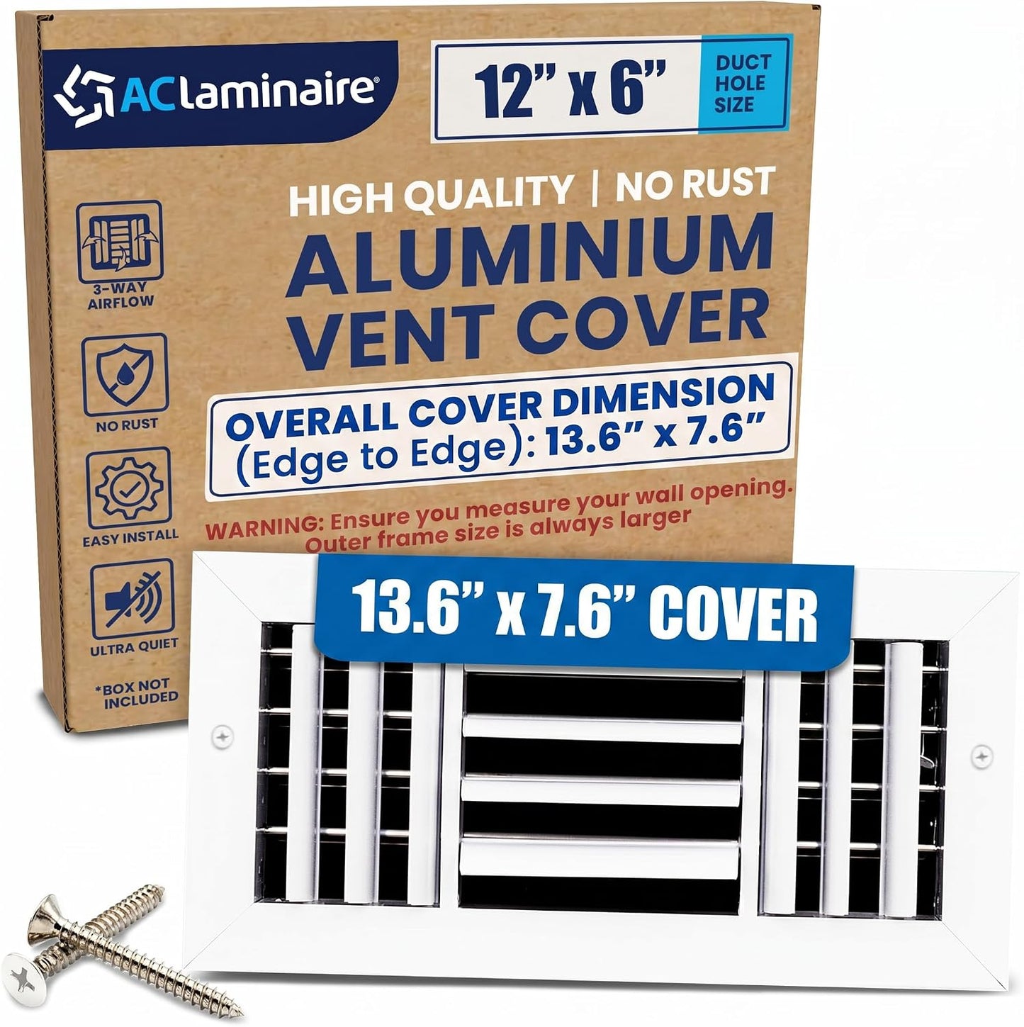 Ventilador flujo aire aluminio 12x6pulg cubierta HVAC