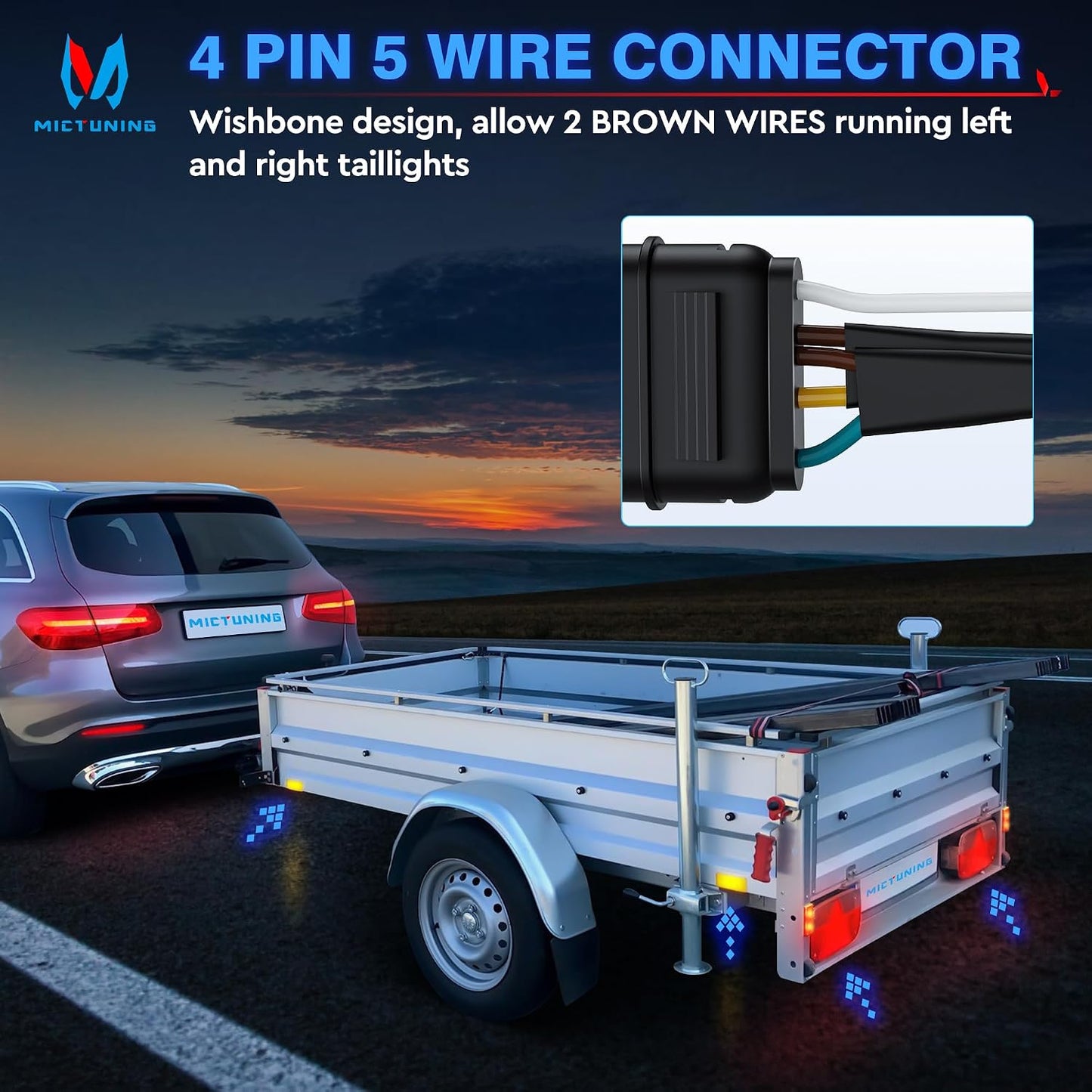 Arnés cableado remolque 4 y 5 pines 22pies luz cobre