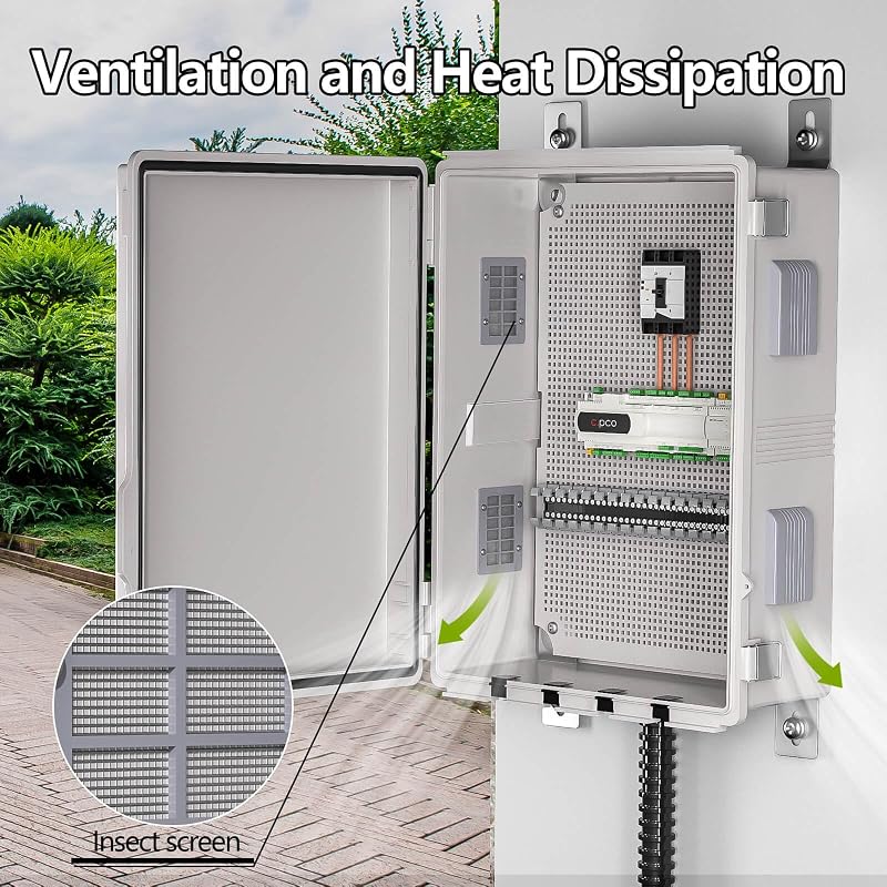 Caja conexiones eléctricas IP65 ventilada con cubierta gris