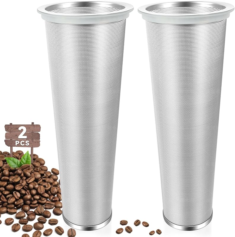 2 Filtros Café Frío Acero Inox 304 Malla Fina Tarro 32oz
