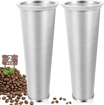2 Filtros Café Frío Acero Inox 304 Malla Fina Tarro 32oz