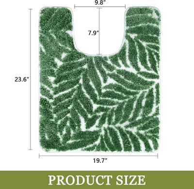 Tapete baño forma U verde oscuro 24x20 antideslizante absorbente