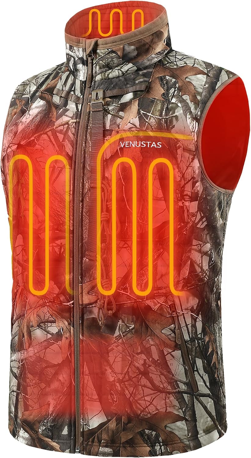 Chaleco caza camuflaje calefacción recargable 20h