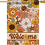 Bandera decorativa flores bohemio estilo 60s