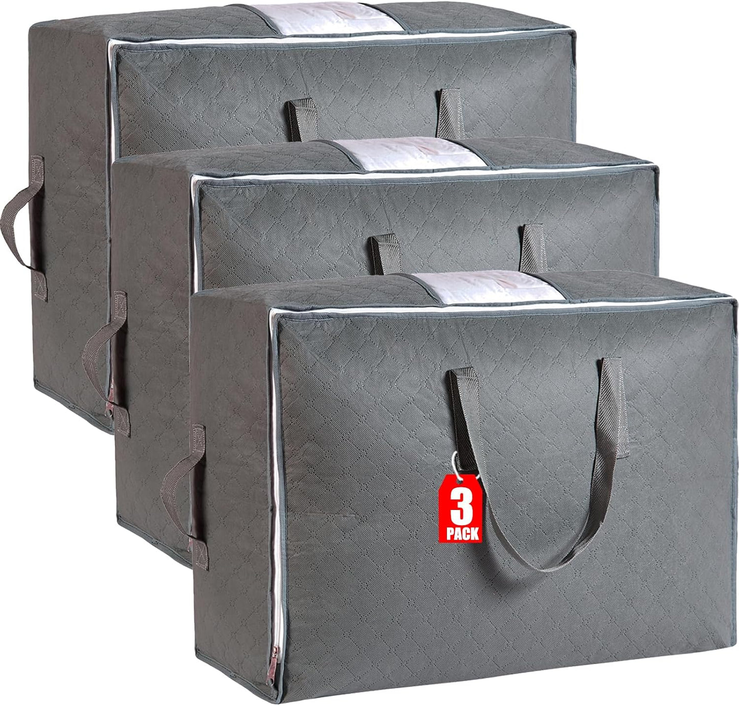 Bolsas almacenamiento 105L para mantas edredones 4 asas