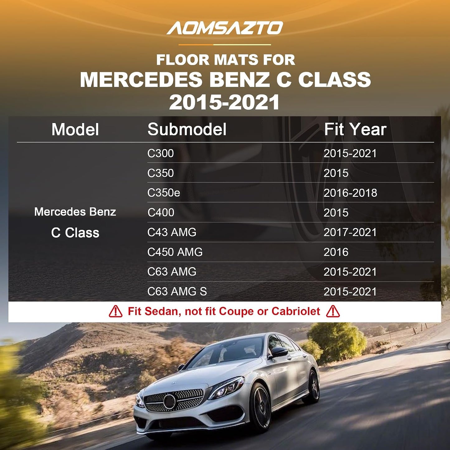 Tapetes para Mercedes Clase C 2015-21 ajuste personalizado